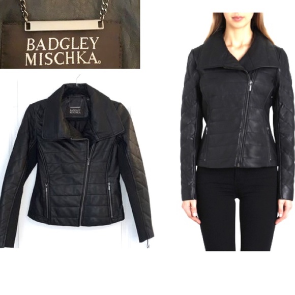 Badgley Mischka Jackets & Blazers - NWT BADGLEY MISCHKA Leather Biker Jacket XS
